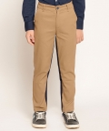 Varsity Chic Beige Striped Side Detail Trousers for Boys