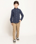 Varsity Chic Beige Striped Side Detail Trousers for Boys