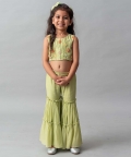 3D Floral Garara And Crop Top