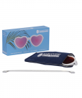 The Sweetheart - White with Pink Lens Heart Shaped Sunglasses