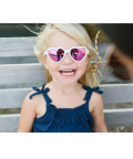 The Sweetheart - White with Pink Lens Heart Shaped Sunglasses