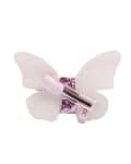 Dusky pink glitter butterfly with pom pom on a clip
