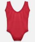 Solid Single Piece Swimsuit Red