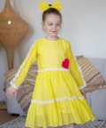 Countryside Charm Dress Yellow And Tiny Clouds