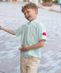 Classique Shirt Mint Green And White Stripes