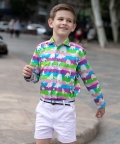 Classique Shirt Purple Dinosaurs
