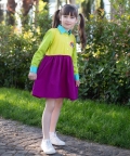 Candy Swirl Shirt Dress Colour Block With Rainbow Accent