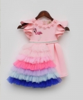 Pink Lycra Dress and Net Frills Trail