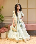 Blue Chanderi Lehenga Choli and Dupatta