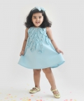 Blue A Line Lycra Dress