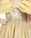 Jelly Jones Golden Puff Sleeve Gown