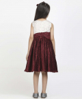 Jelly Jones Dress With Sequance Torso & Hair Band-Maroon