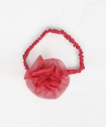 Jelly Jones Layred Gown With Neck Pearl & Hair Band-Coral Pink 