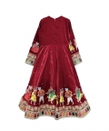 Maroon Velvet Kurta Set