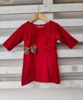 Velvet Bow Dress With Matching Facemask