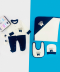 Crown White And Blue Romper Set