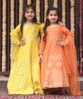 Yellow Mirror Embellished Anarkali