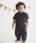 Baloon Pant And Crop Top Set Black