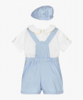Blue & White Dungaree Set