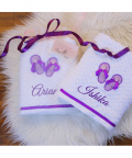 Personalised Flip-Flop Fun Purple Bath Towel - Zigzag