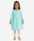 Vastramay Girls Chikankari Cotton Kurta And Leggings Set