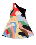 Color Block One Shoulder Dress
