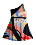 Color Block One Shoulder Dress