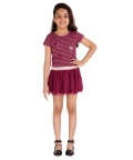 Striped Lurex Top Part With Tulle Skirt