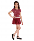 Striped Lurex Top Part With Tulle Skirt