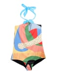 Printed Maillot With Blue Boe