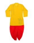 Yellow kurta with side buttons