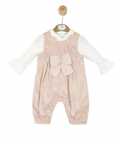 Peach Pink Dungree And Top Set