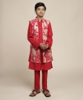 Alam long kurta & front open jacket set