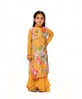Yellow Kurta Sharara Set For Kids