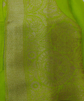 Lime Green Brocade Half Yoke Set