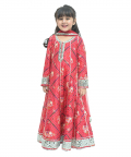 Bandhej Maroon Anarkali