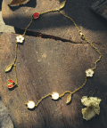 Sterling Silver Lady Bug In Garden Neckpiece