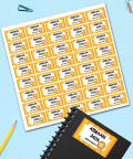 Personalised Name Stickers (Yellow) - Set of 40