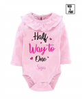 Personalised Half Way To One Onesie 