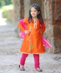 Orange Pataka Kurta Set