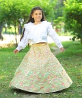 Golden Leather Applique Indowestern Set
