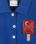 Girls Playsuit Blue With Popsicle Motif