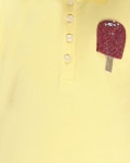 Yellow Polo Dress With Icecream Embroidery