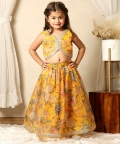 Yellow Floral Skirt And Top