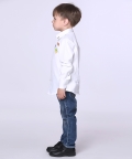 White Shirt with Leaf Embroidery