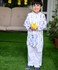 Block Print Asymmetrical Kurta Pyjama