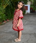 Girls Red Kaftan Dress