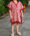 Girls Red Kaftan Dress