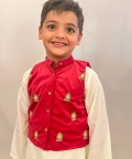Hand Embroidered Kurta Pyjama Jacket Set