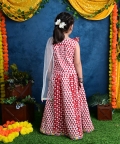 3Pc Block Print Lehnga Choli Dupatta Set